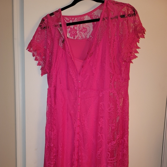 Lace Pink Dress - Picture 2 of 6